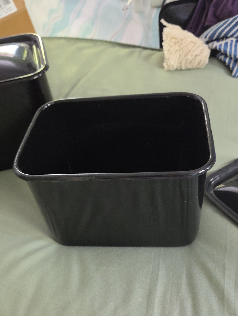 Black Kitchen Food Storage Container - Durable Plastic